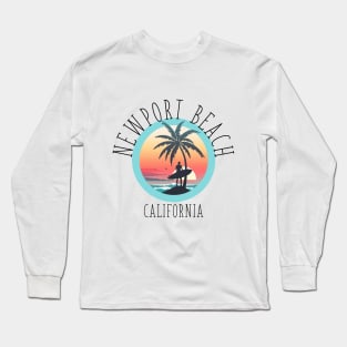 Newport Beach - California (with Black Lettering) Long Sleeve T-Shirt